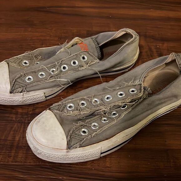 Converse Slip On Men’s 5 1/2 - Gray Low Converse - No Laces - Picture 2 of 4